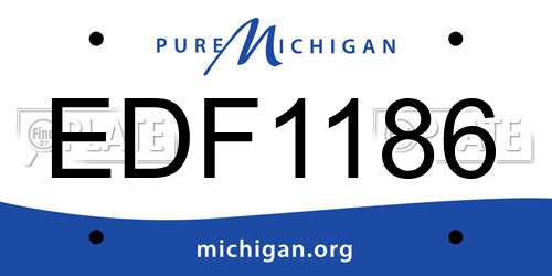 EDF1186 Michigan License Plate