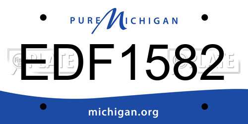 EDF1582 Michigan License Plate