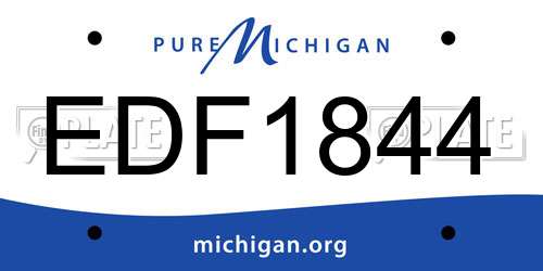 EDF1844 Michigan License Plate