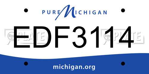 EDF3114 Michigan License Plate