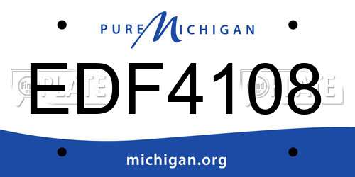 EDF4108 Michigan License Plate