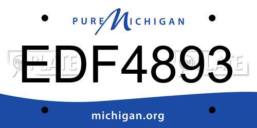 EDF4893 Michigan License Plate