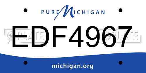 EDF4967 Michigan License Plate