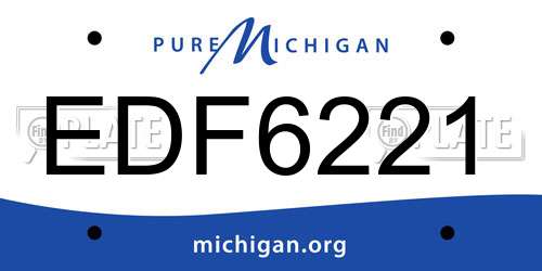 EDF6221 Michigan License Plate