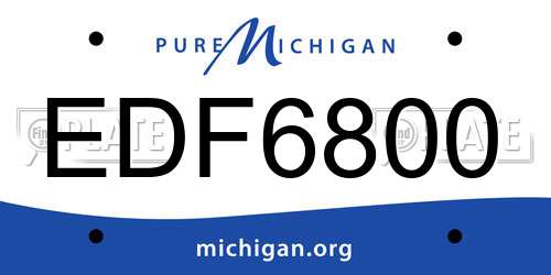 EDF6800 Michigan License Plate