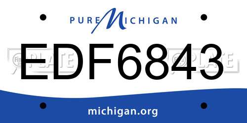 EDF6843 Michigan License Plate
