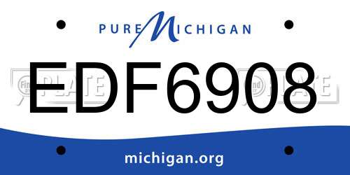 EDF6908 Michigan License Plate