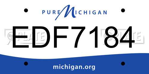 EDF7184 Michigan License Plate