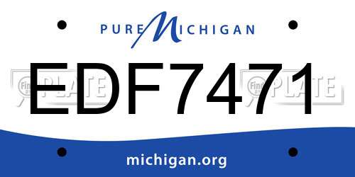 EDF7471 Michigan License Plate