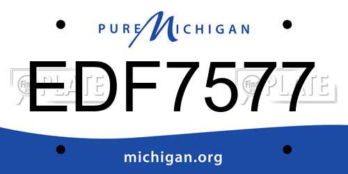 EDF7577 Michigan License Plate