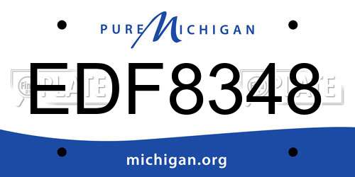 EDF8348 Michigan License Plate