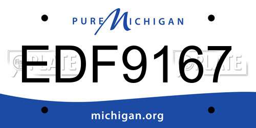 EDF9167 Michigan License Plate