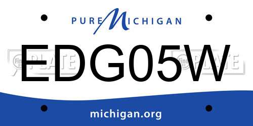 EDG05W Michigan License Plate