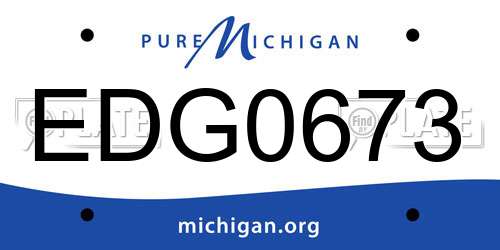 EDG0673 Michigan License Plate