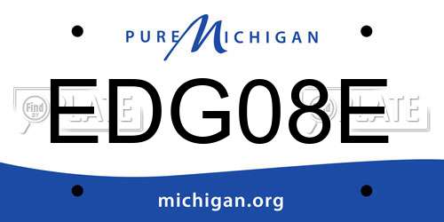EDG08E Michigan License Plate