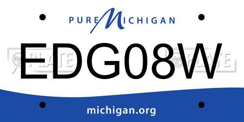 EDG08W Michigan License Plate