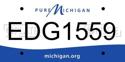 EDG1559 Michigan License Plate