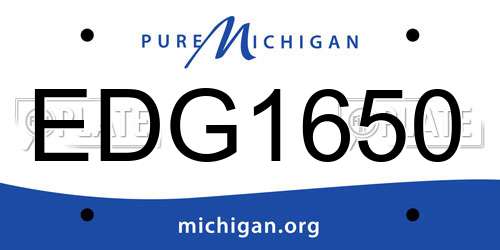 EDG1650 Michigan License Plate