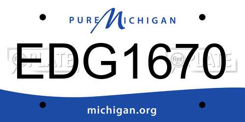 EDG1670 Michigan License Plate