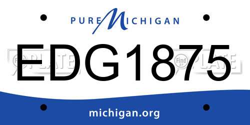 EDG1875 Michigan License Plate