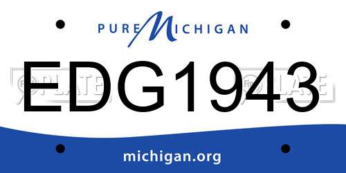 EDG1943 Michigan License Plate