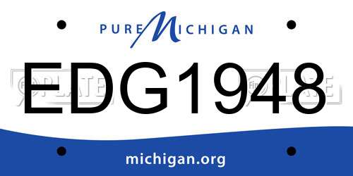 EDG1948 Michigan License Plate