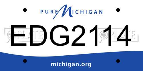 EDG2114 Michigan License Plate
