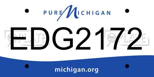 EDG2172 Michigan License Plate