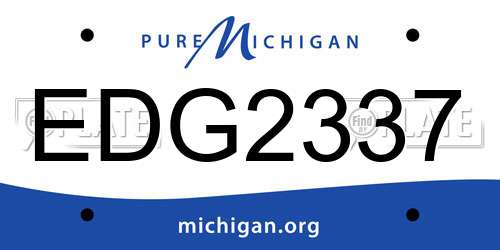 EDG2337 Michigan License Plate