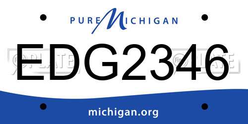 EDG2346 Michigan License Plate