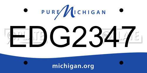 EDG2347 Michigan License Plate