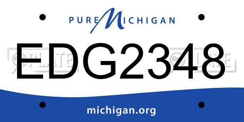 EDG2348 Michigan License Plate