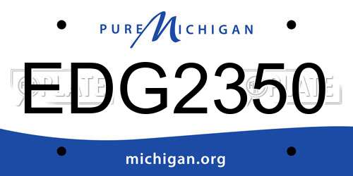 EDG2350 Michigan License Plate