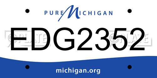 EDG2352 Michigan License Plate