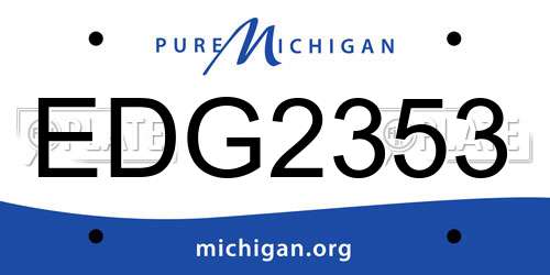 EDG2353 Michigan License Plate