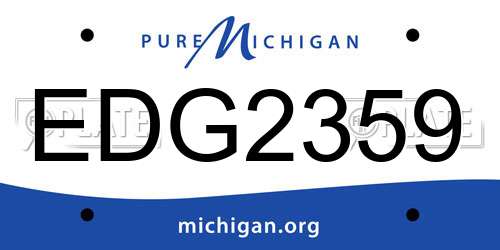EDG2359 Michigan License Plate