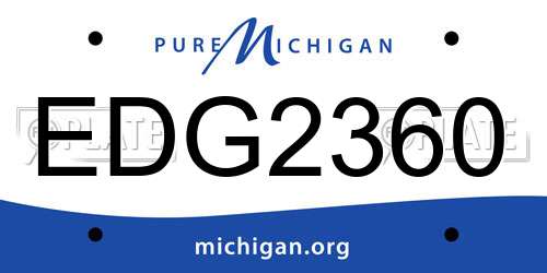 EDG2360 Michigan License Plate