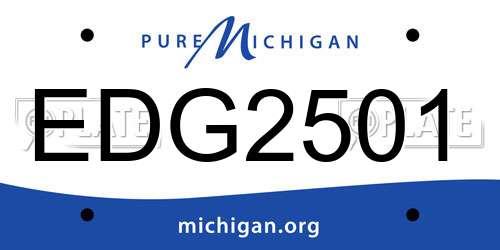 EDG2501 Michigan License Plate