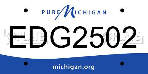 EDG2502 Michigan License Plate