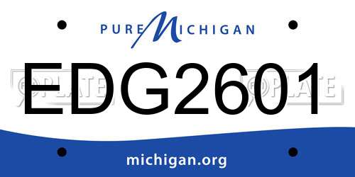 EDG2601 Michigan License Plate