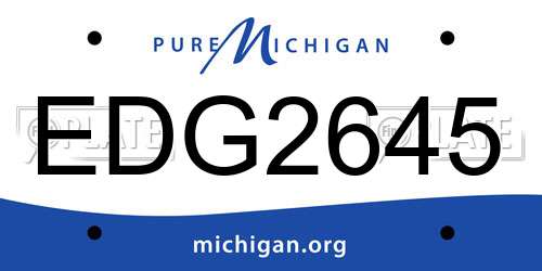EDG2645 Michigan License Plate