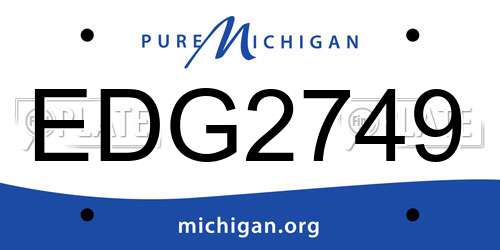 EDG2749 Michigan License Plate
