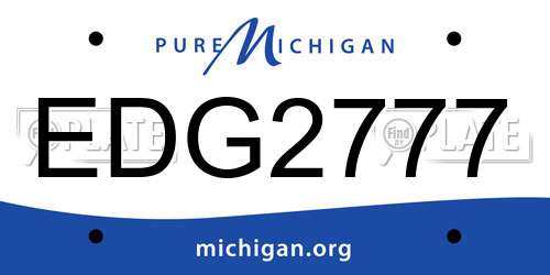 EDG2777 Michigan License Plate