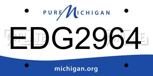 EDG2964 Michigan License Plate