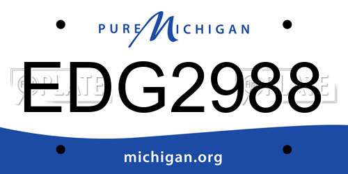 EDG2988 Michigan License Plate
