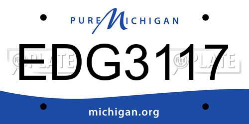 EDG3117 Michigan License Plate
