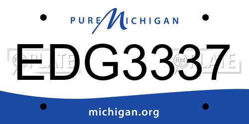 EDG3337 Michigan License Plate
