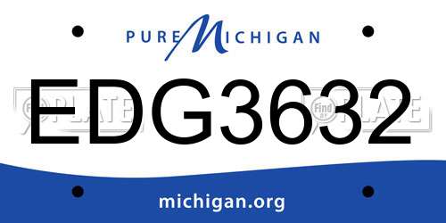 EDG3632 Michigan License Plate