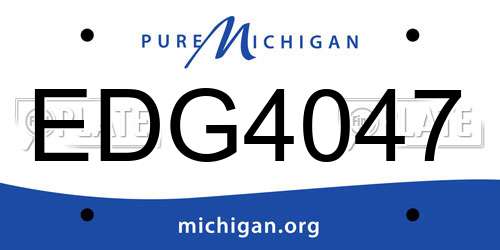 EDG4047 Michigan License Plate