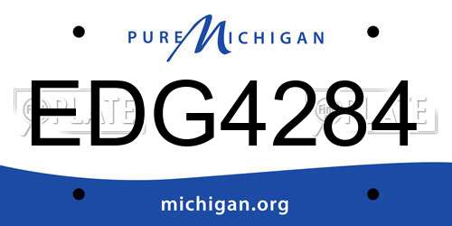 EDG4284 Michigan License Plate